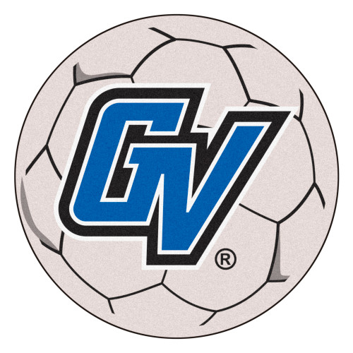 27" Gray and Blue NCAA Grand Valley State University Lakers Soccer Ball Round Door Mat - IMAGE 1