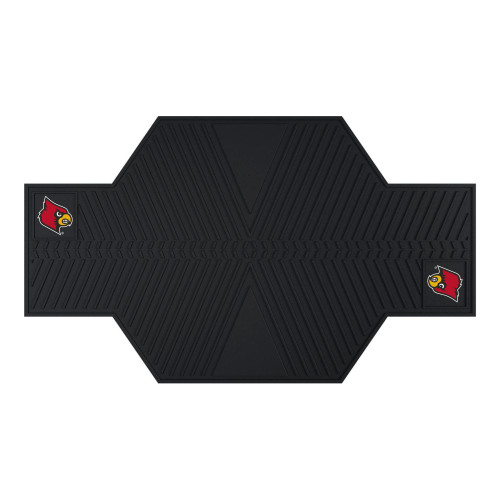 42" x 82.5" Black and Red NCAA University of Louisville Cardinals Motorcycle Mat Accessory - IMAGE 1