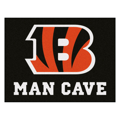 33.75" x 42.5" Black and Red NFL Cincinnati Bengals "Man Cave" All-Star Door Mat - IMAGE 1