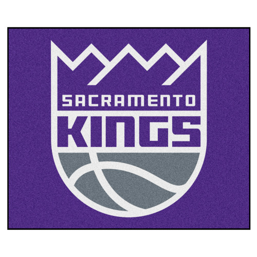 59.5" x 71" Purple and Gray NBA Sacramento Kings Rectangular Tailgater Mat Outdoor Area Rug - IMAGE 1