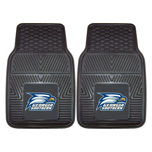 Set of 2 Black NCAA Georgia Southern University Eagles Car Mats 17" x 27" - IMAGE 1