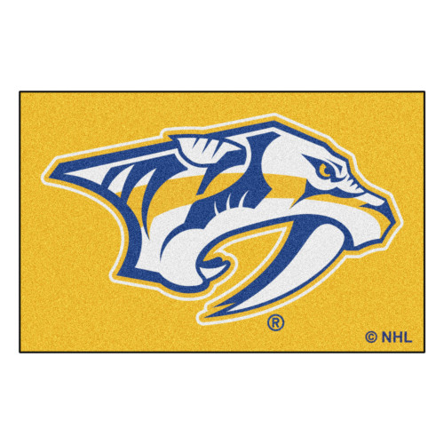 19" x 30" Yellow and Blue NHL Nashville Predators Rectangular Starter Mat - IMAGE 1