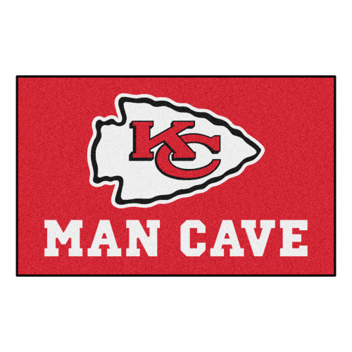 59.5" x 94.5" Red and White NFL Kansas City Chiefs "Man Cave" Area Rug - IMAGE 1