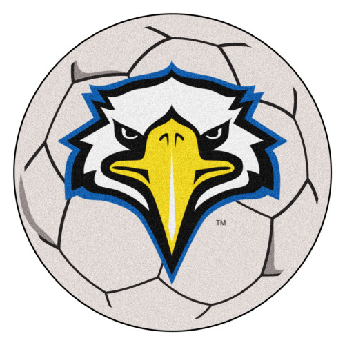 27" White NCAA Morehead State University Eagles Soccer Ball Mat Round Area Rug - IMAGE 1