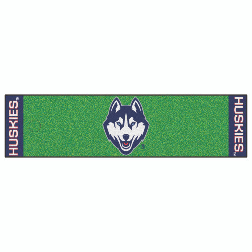 18" x 72" Green and Blue NCAA University of Connecticut Huskies Putting Welcome Door Mat - IMAGE 1