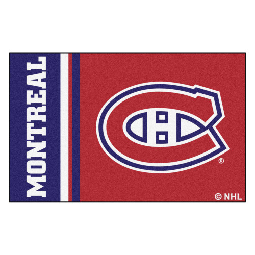 19" x 30" Red and Blue NHL Montreal Canadiens Starter Mat Area Rug - IMAGE 1