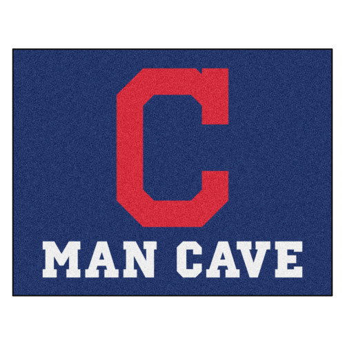 33.75" x 42.5" Blue and Red Contemporary MLB Cleveland Indians Rectangular Mat - IMAGE 1