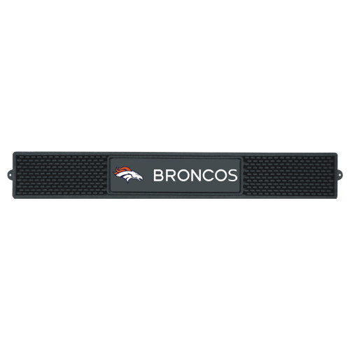3.25" x 24" Black NFL Denver Broncos Drink Mat Tailgate Accessory - IMAGE 1