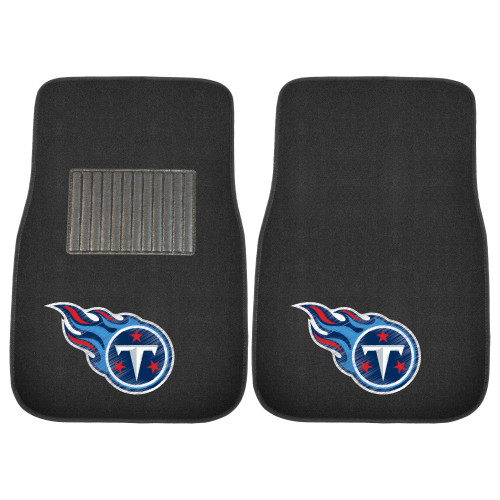 Set of 2 Black NFL Tennessee Titans Embroidered Car Mats 17" x 25.5" - IMAGE 1