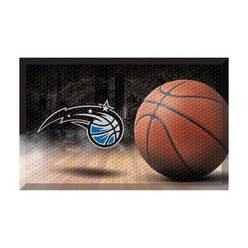 19" x 30" Brown and Black NBA Orlando Magic Shoe Scraper Doormat - IMAGE 1