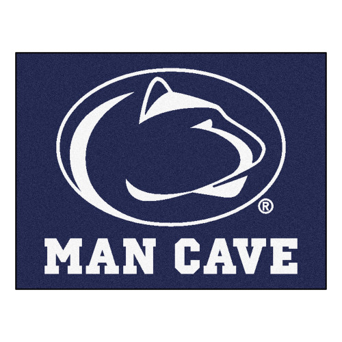 2.8' x 3.5' Navy Blue and White NCAA Penn State Nittany Lions Man Cave All Star Rectangular Area Rug - IMAGE 1