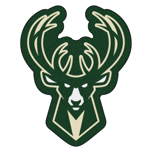 28.3" x 36" Green and White NBA Milwaukee Bucks Mascot Door Mat - IMAGE 1