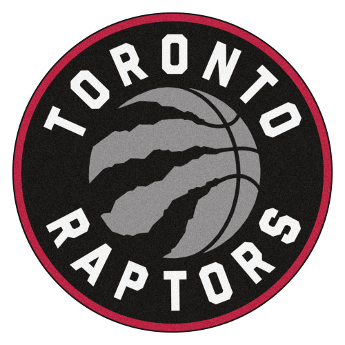 27" Black and Red NBA Toronto Raptors Rounded Door Mat - IMAGE 1