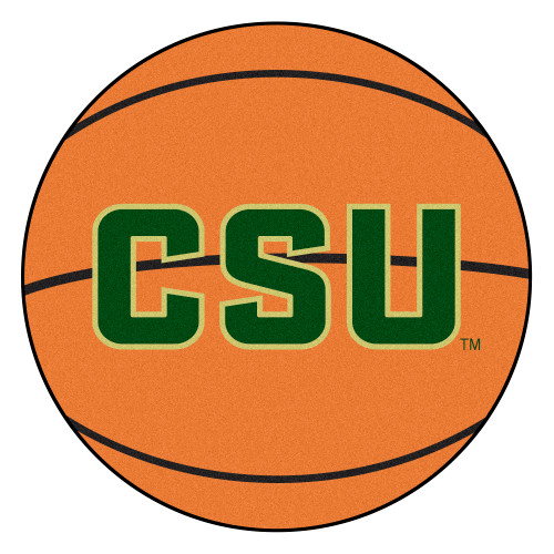 27" Orange and Green NCAA Colorado State University Rams Basketball Shaped Mat Area Rug - IMAGE 1