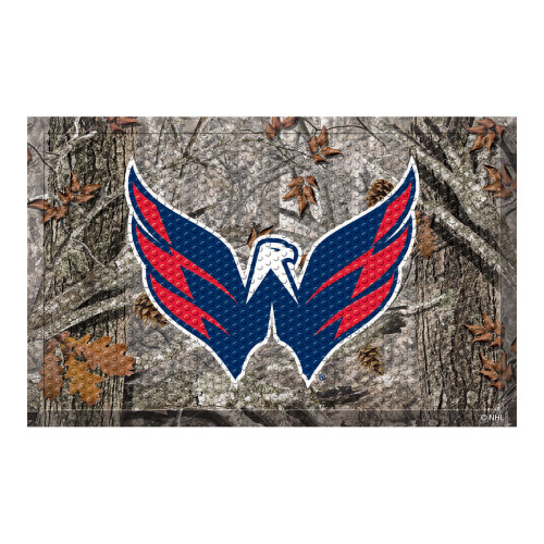 19" x 30" Gray and Blue NHL Washington Capitals Scraper Rectangular Door Mat - IMAGE 1