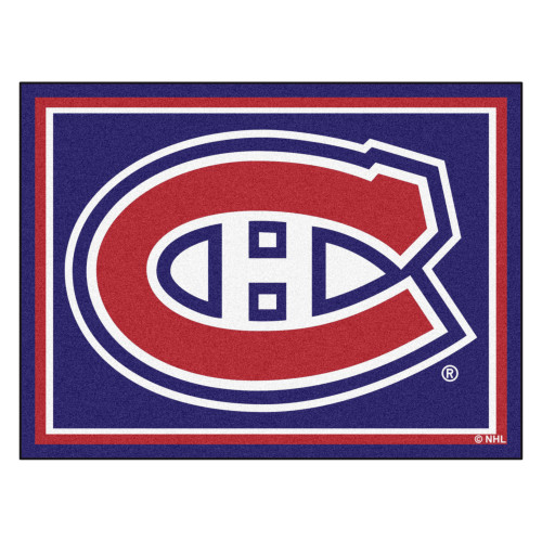 8' x 10' Blue and Red NHL Montreal Canadiens Plush Non-Skid Area Rug - IMAGE 1