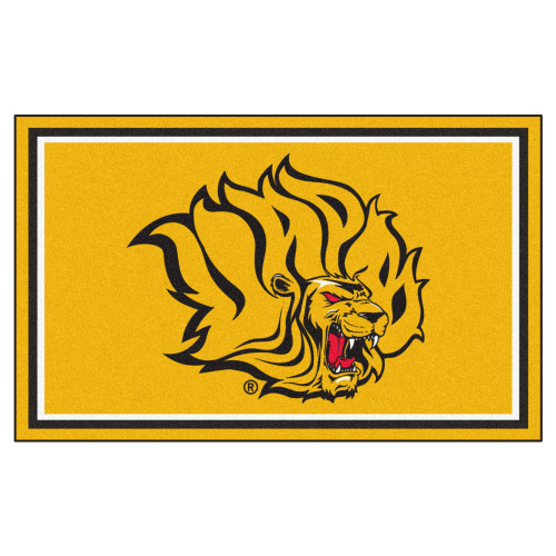 4' x 6' Gold and Red NCAA Bluff Lions Foot Plush Non-Skid Area Rug - IMAGE 1