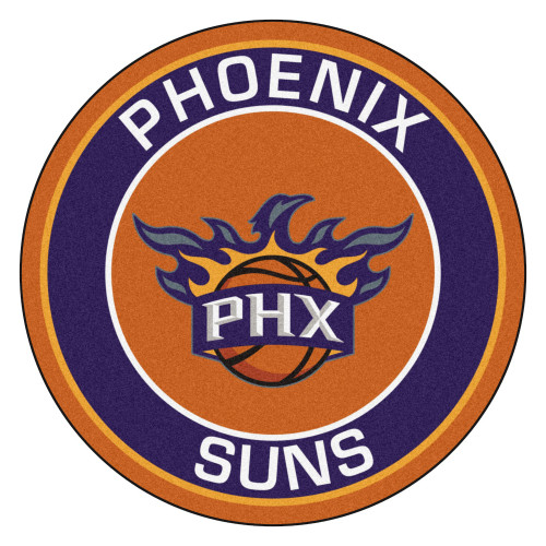 27" Blue and Brown NBA Phoenix Suns Rounded Door Mat - IMAGE 1