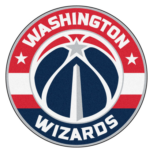 27" Red and Blue NBA Washington Wizards Rounded Door Mat - IMAGE 1