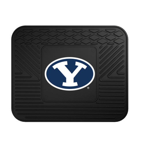 14" x 17" Black and Blue NCAA Brigham Young University Cougars Heavy Duty Rear Car Seat Utility Mat - IMAGE 1