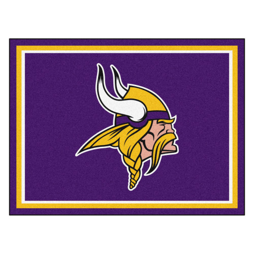 8' x 10' Purple and Yellow NFL Minnesota Vikings Plush Non-Skid Area Rug - IMAGE 1