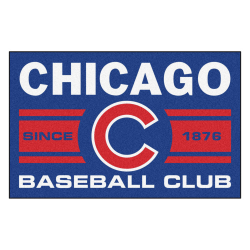 19" x 30" Blue and White MLB Chicago Cubs Starter Mat Rectangular Area Rug - IMAGE 1
