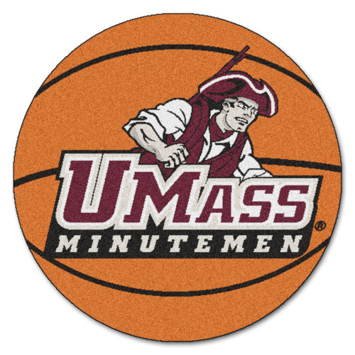 NCAA University of Massachusetts Minutemen  Basketball Shaped Mat Area Rug - IMAGE 1