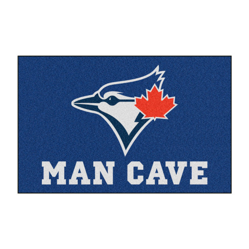 19" x 30" Blue and Red MLB Toronto Blue Jays Man Cave Starter Rectangular Mat Area Rug - IMAGE 1