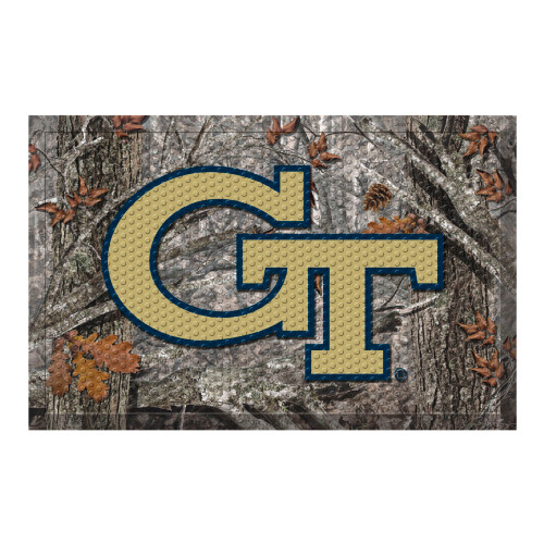 Gray and Gold NCAA Georgia Tech Yellow Jackets Shoe Scraper Doormat 19" x 30" - IMAGE 1