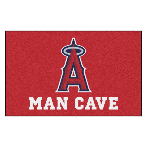 5' x 8' Red and White Contemporary MLB Los Angeles Angels Rectangular Area Rug - IMAGE 1