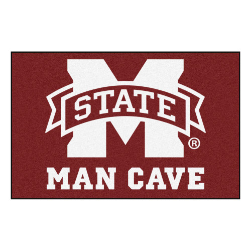 19" x 30" Red and White NCAA Mississippi State University Bulldogs Man Cave Starter Mat - IMAGE 1