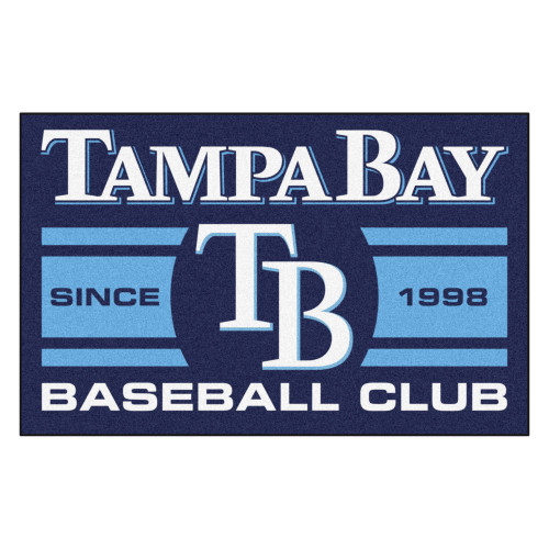 19" x 30" Blue MLB Tampa Bay Rays Starter Mat Rectangular Area Rug - IMAGE 1