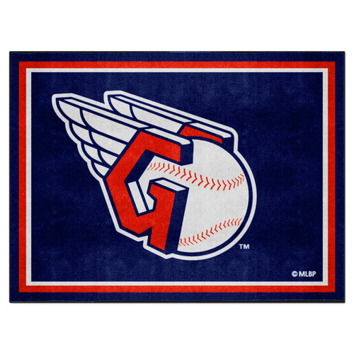 87" x 117" Red and Blue MLB Cleveland Indians Plush Non-Skid Area Rug - IMAGE 1