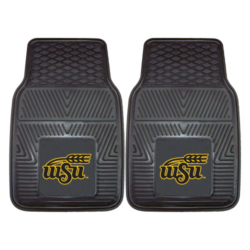 Set of 2 Black NCAA Wichita State University Shockers Car Mats 17" x 27" - IMAGE 1