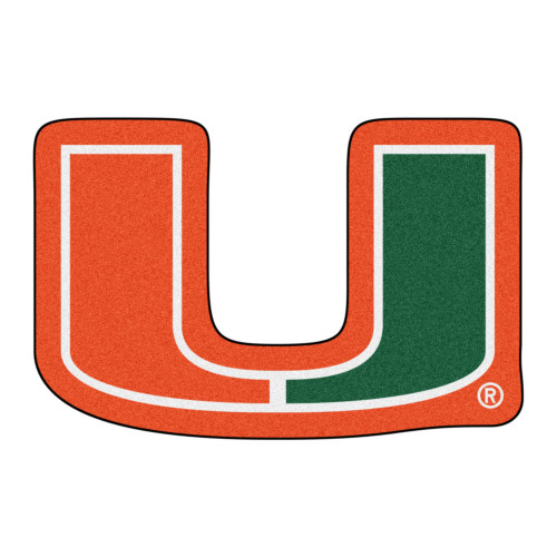 40" x 26.25" Orange and Green NCAA University of Miami Hurricanes Mascot Logo Area Rug - IMAGE 1