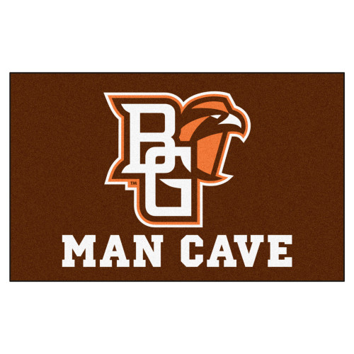 5' x 8' White and Orange NCAA Falcons Man Cave Ultimate Rectangular Mat Area Rug - IMAGE 1
