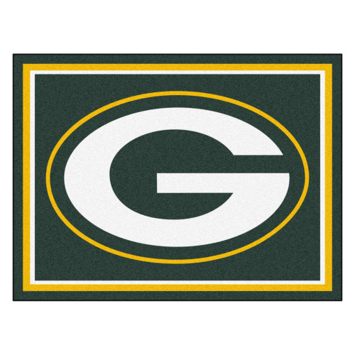 8' x 10' Yellow NFL Green Bay Packers Plush Non-Skid Area Rug - IMAGE 1