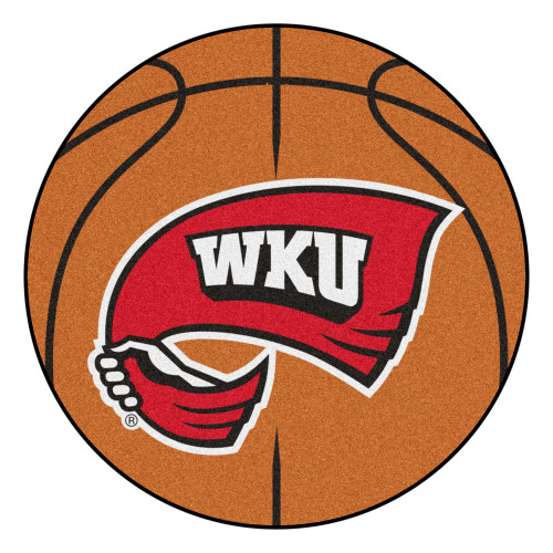 27" Brown and Red NCAA Western Kentucky University Hilltopper Basketball Mat Area Rug - IMAGE 1