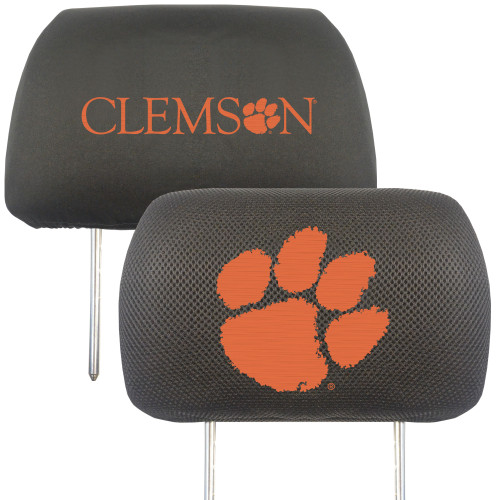 NCAA Clemson University Tigers Head Rest Cover Automotive Accessory - IMAGE 1