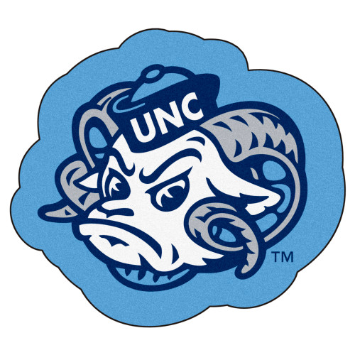 34" x 30" Blue NCAA University of North Carolina Chapel Hill Tar Heels Mascot Mat Logo Area Rug - IMAGE 1