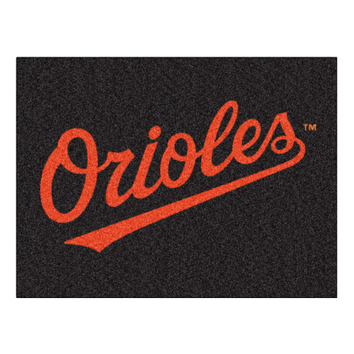 33.75" x 42.5" Black and Orange MLB Baltimore Orioles All Star Mat Rectangular Area Rug - IMAGE 1