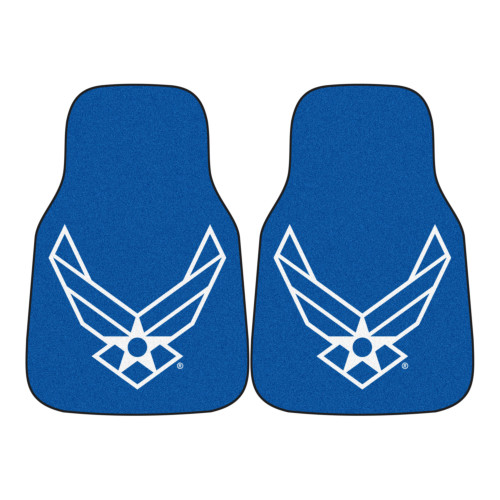 Set of 2 Blue and White US Air Force Front Carpet Car Mats 17" x 27" - IMAGE 1