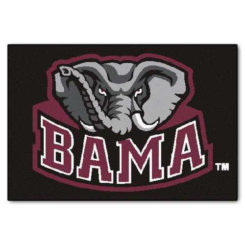 19" x 30" Black and Gray NCAA University of Alabama Crimson Tide Rectangular Starter Mat - IMAGE 1