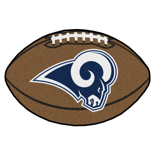 20.5" x 32.5" Brown and White NFL Los Angeles Rams Football Mat - IMAGE 1