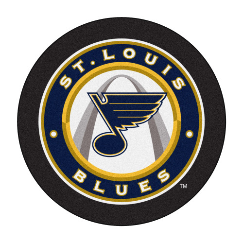 27" NHL St. Louis Blues Puck Mat Round Area Rug - IMAGE 1