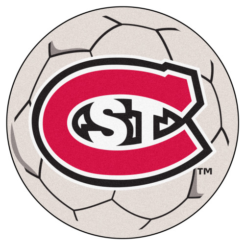 27" Gray and Red NCAA St. Cloud State University Huskies Soccer Ball Door Mat - IMAGE 1