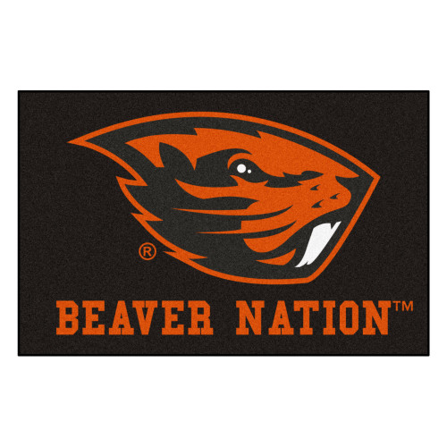 19" x 30" Black and Orange NCAA Oregon State University Beavers Starter Door Mat - IMAGE 1