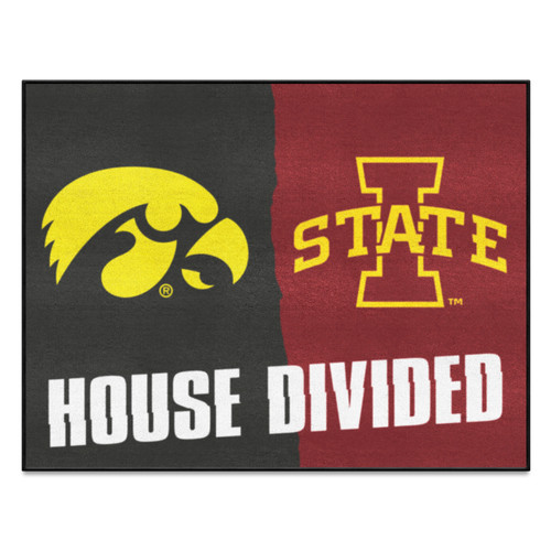 33.75" x 42.5" Multi-colored NCAA Iowa Hawkeyes - Iowa State Cyclones House Divided Mat - IMAGE 1