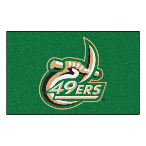 4.75' x 7.75' Green and White NCAA Charlotte Forty Niners Ulti-Mat Rectangular Area Rug - IMAGE 1