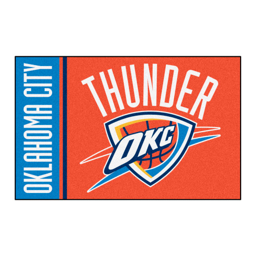 19" x 30" Orange and White NBA Oklahoma City Thunder Rectangular Starter Mat - IMAGE 1